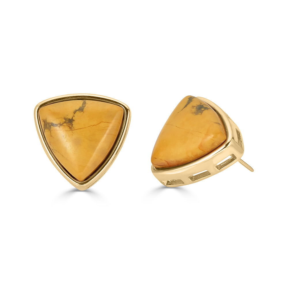 Vienna Triangular Gold Stud Earring