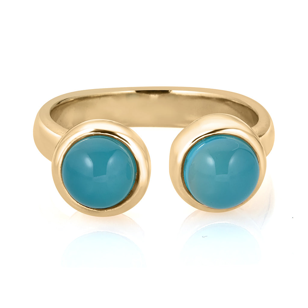 Pedrera Double Orb Gold Ring